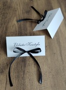 Winietki na stół wesele przyjęcie urodzinowe kokarda