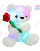 2 szt 28 CM Pluszowy Futerkowy  Miś z różą.