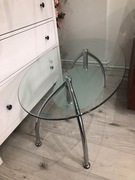 Szklany stolik kawowy elipsa - bardzo dobry stan (odbiór osobisty)