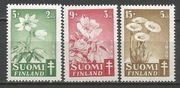 Finlandia rocznik 1949 Mi 365-367 kwiaty**czyste