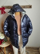 Kurtka damska dwustronna zimowa fioletowo-srebrna, NOWA, rozm. 44 – butik