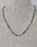 Naszyjnik ze szklanym koralików rękodzieło na prezent walentynki 