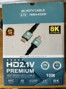 Kabel HDMI 2.1V 8K Ultra HD – 10 m – stan idealny
