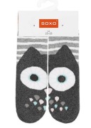 Skarpetki dziecięce SOXO 23-25 ciepłe frotki sowa