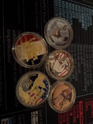 Zestaw 5 monet USA wydanych z okazji 250 lat USA