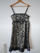 Beżowo-czarna sukienka w kropki retro kawaii vintage 2yk Vila 40 L