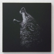 Wilk Obraz ręcznie grawerowany na blasze... Staloryt Grawerka