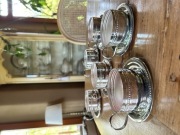 Koszyczki metalowe do szklanek srebrne z podstawką