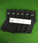 Nike Wysokie Długie Czarne Skarpety 42-46 (6 par)