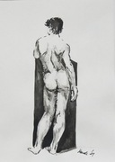 Szkic"Akt męsk XIII", |tusz| 21,5 x 30,5cm.