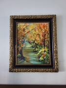 Lato w parku obraz akryl