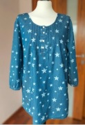 Aniston, bawełniana tunika w gwiazdki, bluzka a la dżins 40/42