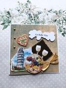 Kartka Włochy Piza pizza wino sery kartka włoska 