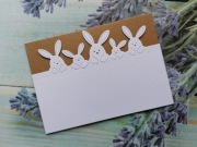 Scrapki panel z brzegiem w kształcie zajączków, biały 2szt.