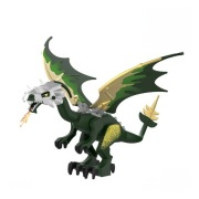 Zielony smok w zbroji,  pasuje do castle - nie lego