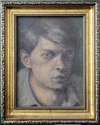 Stary portret młodego mężczyzny – olej na płótnie, ok. 1910–1930