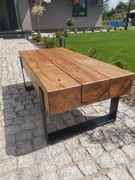 Stolik kawowy, bale dębowe, loft 