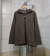 polar bluza polarowa L brązowa kremowa męska outdoor hoodie kangurka long