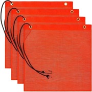 Zestaw 4 pomarańczowych flag ostrzegawczych 45 x 45 cm