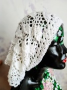Bandana ażurowa szydełkowa apaszka chustka Rękodzieło 