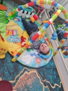 MATA EDUKACYJNA Z PIANINKIEM Interaktywna gryzaki lusterko KOLOROWA OKRĄGŁA