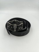 Pas kowbojski ze srebrnym bykiem