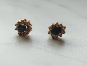 Kolczyki złoto 585 z czarnymi kamieniami