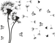 Naklejka ścienna, czarne dmuchawce