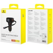 Baseus Ładowarka samochodowa z kablem USB-C i portem Typ-C 60W