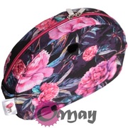 Czarny organizer do Obag MOON LIGHT kwiaty piwonie różowe 2 kieszenie OMAY
