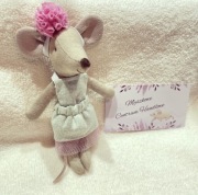 Sukienka ubranko dla myszki maileg zielona w kropki rękodzieło NOWA