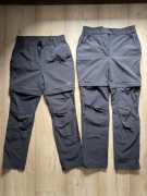 Spodnie 2 pary - 140 i 146 - softshell 4F - czarne - jak nowe