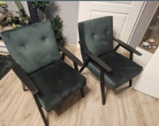 Fotele PRL butelkowa zieleń, cena za oba.