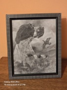 Grafika myśliwska łowiecka polowanie z psem A4. English Pointer. Stójka.