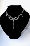 Naszyjnik z ametystem chainmaille