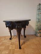 Antyczny Stół Angloindyjski ,( XIX/XX ) Z Rzeżbami Głów Słoni.