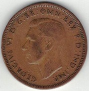 131 Wielka Brytania 1/2 pensa half penny 1943