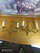 Stylowe kinkiety mosiężne – para – klasyczny styl