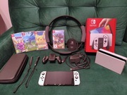 Nintendo Switch OLED + Ring Fit + gry + tv dock – Stan jak nowy