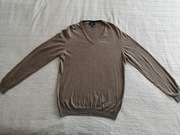 Brązowy bawełniany kaszmirowy sweter John Lewis XL