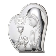 Obrazek Srebrny Komunia Dziewczynka w Sercu