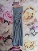 Sukienka tuba maxi rozcięcie prążek Uni XS S M L nowa szara 