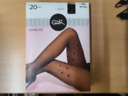 RAJSTOPY W SERDUSZKA 20 DEN ROZMIAR 2-S NERO CZARNE