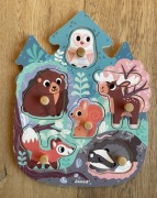 Janod, Wesoły Las, puzzle drewniane, 7 elementów