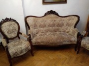 Salon, kanapa i dwa fotele, komplet, Ludwik Filip, XIX w.