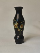 Mały wazon z czarnej Laki PRL motyw natura