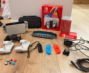 NINTENDO SWITCH OLED + 7 GIER + KARTA SD 128GB + AKCESORIA