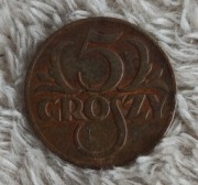 5 groszy 1934 Najrzadszy rocznik. Złotych Marek Rubel Marka 