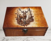 Prezent dla myśliwego Szkatułka dla leśniczego Grawer Jeleń Malowana