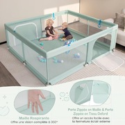 Kojec dla dziecka 160 x 200 cm miętowy